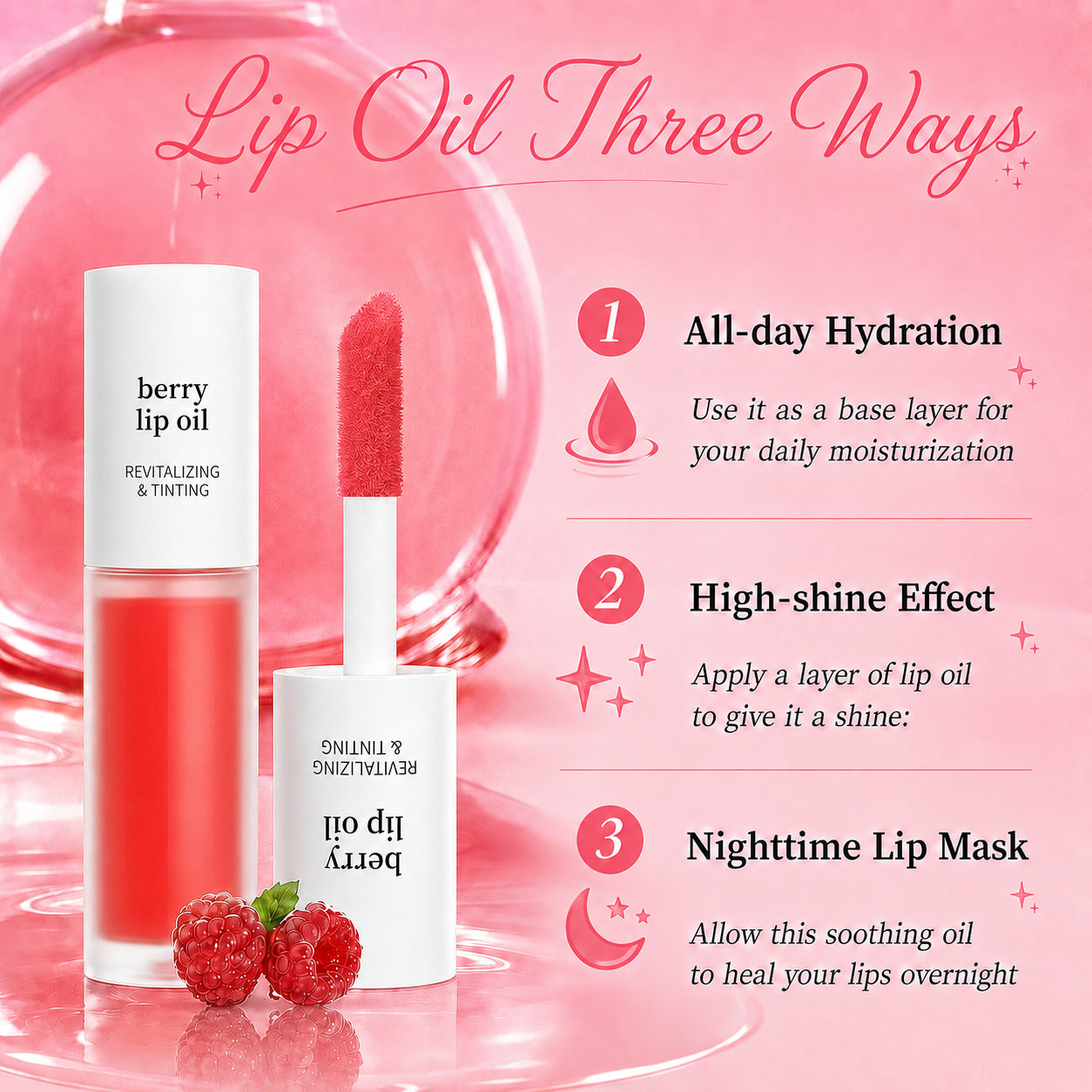 Korean Lip Tint Stain Trio Bundle | Glossy Lip Stain, Tinting & Long Lasting